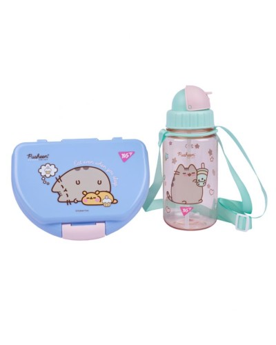 Набір аксесуарів для школярів «Pusheen»: контейнер 350 мл та пляшка 360 мл, ТМ Yes