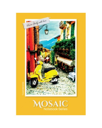 Канцелярська книга «MOSAIC» А4 на 176 аркушів у клітинку з ламіновваною обкладинкою ТМ Рюкзачок, в асортименті
