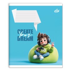 Зошит на 12 аркушів у косу лінію «Будуй свою мрію» №2654, ТМ Brisk