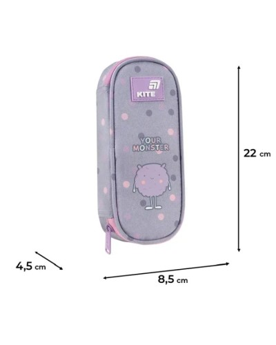 Пенал «Cute Monster» 22х4,5х8,5 см 599, ТМ Kite