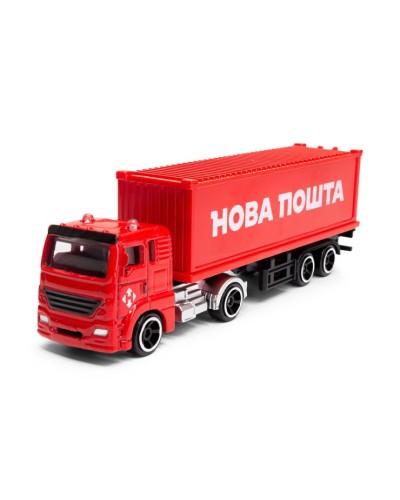 Вантажівка «Нова Пошта» 12 см 1:64, у коробці 13х6х4 см