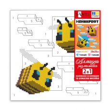 Картина за номерами з алмазною мозаїкою «Майнкрафт. Бджоли» 25х25 см, ТМ SANTІ