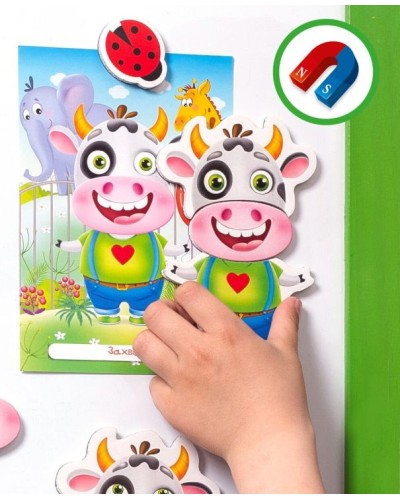 Гра настільна «Емоції» на 8 крток, 21 магніт та 9 емоцій, ТМ Vlady Toys