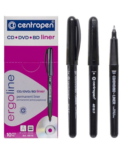 Лінер для CD/DVD/BD 0,6 мм чорний, на спиртовій основі, ТМ Centropen