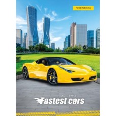 Блокнот «CARS» А6 на 48 аркушів у клітинку з твердою ламінованою обкладинкою, в асортименті, ТМ Рюкзачок