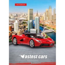 Блокнот «CARS» А6 на 48 аркушів у клітинку з твердою ламінованою обкладинкою, в асортименті, ТМ Рюкзачок