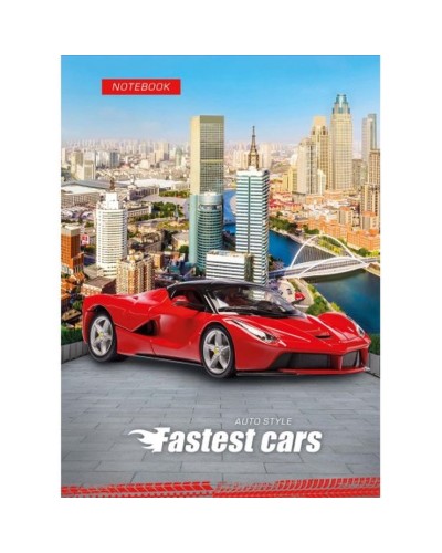 Блокнот «CARS» А6 на 176 аркушів у клітинку з ламінованою обкладинкою, в асортименті, ТМ Рюкзачок