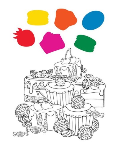 Водна розмальовка «Yummy cupcakes» А4 на 12 аркушів з м`якою обкладинкою, ТМ YES