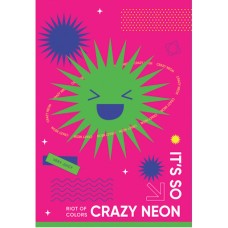 Блокнот «CREAZY NEON» А6 на 32 аркуші у клітинку на скобі з м'якою обкладинкою, в асортименті, ТМ Рюкзачок