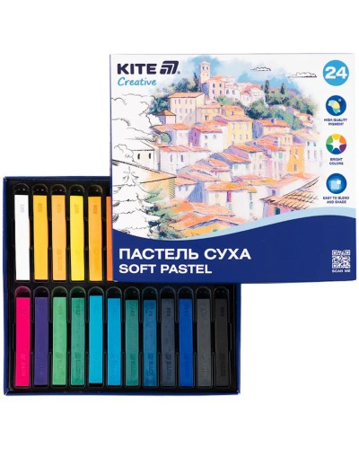 Пастель «Creative» на 24 кольори суха, ТМ Kite