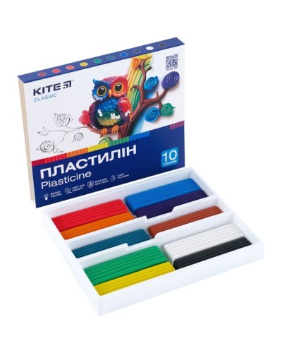 Пластилін «Classic» на 10 кольорів, 200 г, ТМ Kite