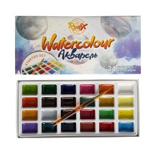 Фарби акварельні «Starter Set» на 24 кольори з пензликом, RUDIX