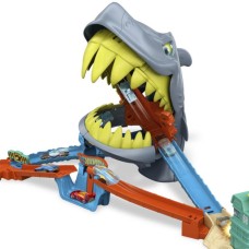 Ігровий набір «Атака акули на пляжі» з треком 44,5х10,5х25,5 см та машинкою, у коробці 31х11х26 см, Hot Wheels