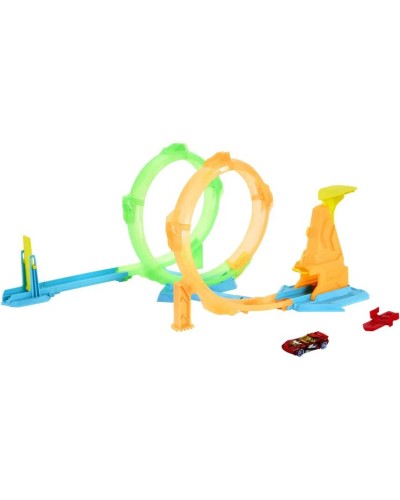 Ігровий набір «Неонова петля» з треком та машинкою, у коробці 31х26 см, Hot Wheels