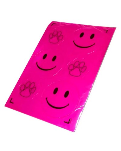 Наліпки світловідбиваючі «Смайл», рожеві, J. Otten