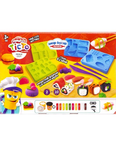 Набір тіста для ліплення «Master Do. Шеф кухар. Ресторан» на 12 кольорів, у коробці 26х19х7,5 см, ТМ Данко Тойс