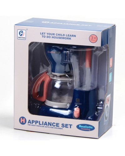 Кавоварка 16 см, на батарейці, звук, світиться, ллється вода, у коробці 17х20х9,5 см