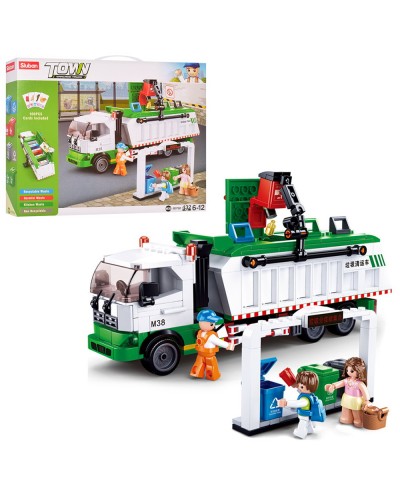 Конструктор «Сміттєвоз» 23,7 см зі 432 деталей з фігурками, у коробці 42,5х33х7 см, SLUBAN