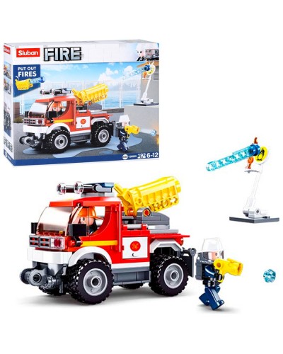 Конструктор «Пожежна машина» на 192 деталі з фігурками, у коробці 28,5х24х5,5 см, SLUBAN