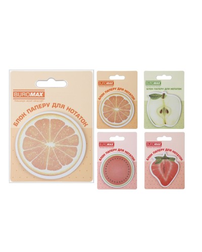 Блок паперу «FRUITS» клеєний на 30 аркушів 70 мм, ТМ Buromax