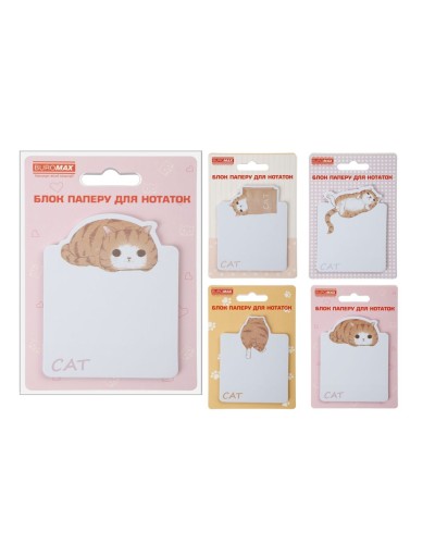 Блок паперу «Lazy cat» клеєний 70х94 мм 30 аркушів, в асортименті, ТМ Buromax