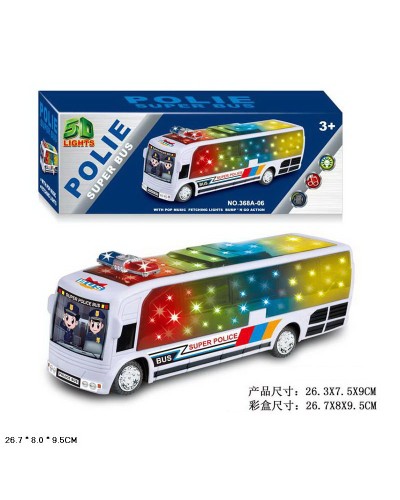 Автобус «Поліція» 26 см музичний зі світлом та звуком, на батарейці, у коробці 26,7х8х9,5 см