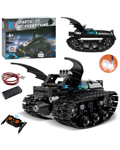 Конструктор «Танк» 20 см на 430 деталей р/к на акумуляторі зі світлом та USB, у коробці 25х20х7см