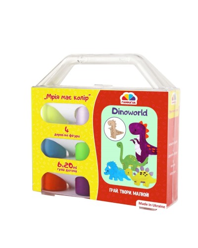 Набір для творчості «Dino», гуаш, пензлик, фігурка із фанери, інструкція, Гамма-Н
