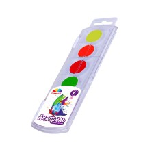 Фарби акварельні «Творчість» на 6 кольорів флуоресцентні без пензля, ТМ Гамма-Н