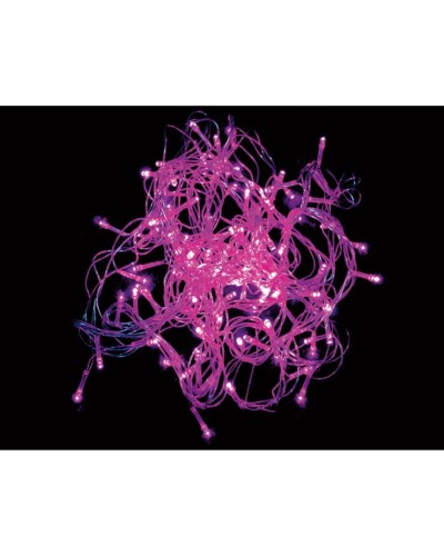 Гірлянда - нитка 100 LED, 5 м, рожева, 8 режимів «Novogod'co»