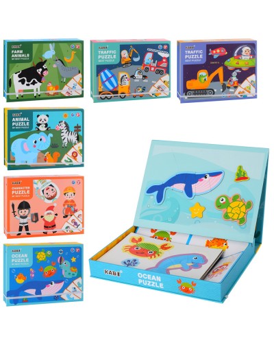 Дерев'яна іграшка «Пазли магнітні» картки, в асортименті, у пакеті 27х20х4 см