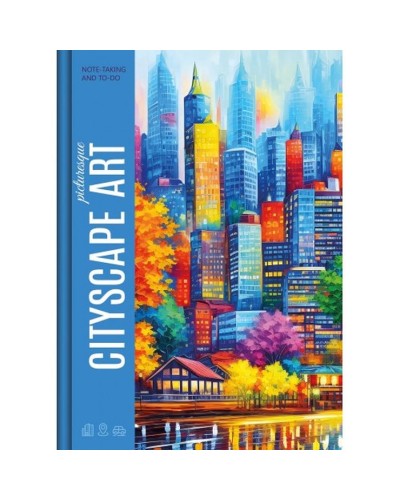 Канцелярська книга «Cities» на 192 аркуші у клітинку з твердою ламінованою обкладинкою, в асортименті, ТМ Рюкзачок