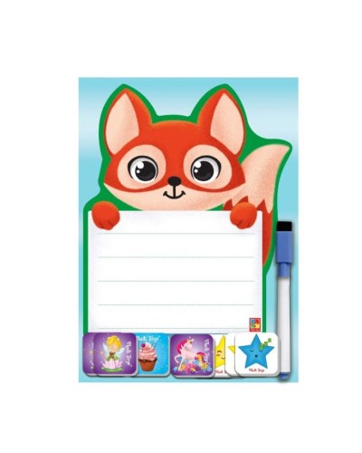 Магнітна дошка «Лисичка»: поле, маркер та 7 магнітів, під слюдою 24х32см, ТМ Vlady Toys