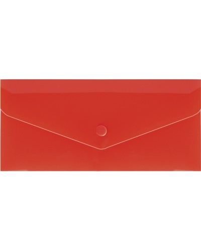 Євроконверт на кнопці Е65 180 мкм фактура «глянець» прозорий, червоний, ТМ Economix