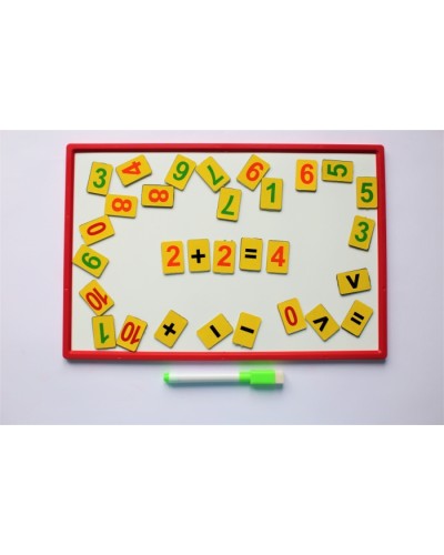 Магнітна дошка 308х207 мм з маркером та набором магнітних цифр