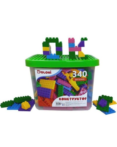 Конструктор на 340 деталей у пластиковому боксі, ТМ Долоні