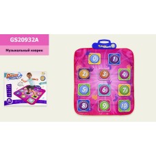 Килимок танцювальний 70х92 см музичний, з піснями, пригладами та англійською озвучкою, на батарейці, у коробці 39х6х32 см