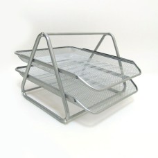 Лоток «Сітка» горизонтальний металевий на 2 відділення срібний 300х350 мм, ТМ J.Otten