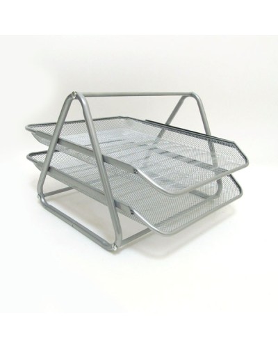Лоток «Сітка» горизонтальний металевий на 2 відділення срібний 300х350 мм, ТМ J.Otten
