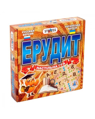 Гра настільна «Ерудит», у коробці 25х25х5 см, ТМ Strateg