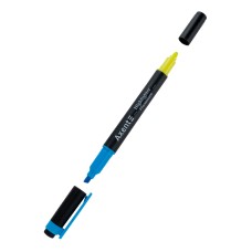 Маркер «Highlighter Dual» 2 - 4 мм клиноподібний, блакитний + жовтий