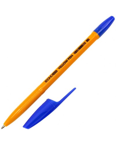 Ручка «Yellow Pen» кулькова синя 0,5 мм, корпус жовтий, ТМ Economix