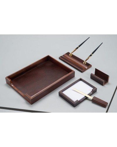 Набір настільний, дерев'яний, 5 предметів «Горіх»