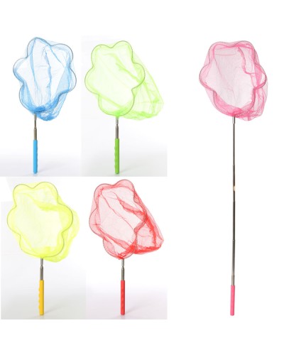 Сачок для метеликів металевий з ручкою-телескопом 65 см та діаметром 22 см, в асортименті