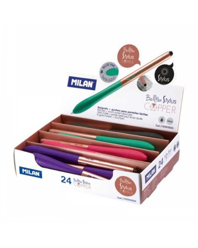 Ручка «Stylus Copper», кулькова, зі стилусом, 1мм, синя, ТМ MILAN