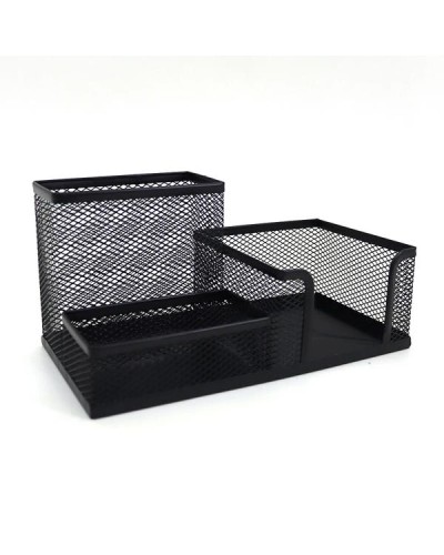 Органайзер настільний «Сітка» 20х10х10 см на 3 відділення металевий чорний, J.Otten