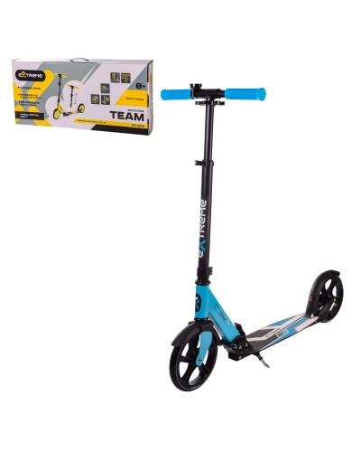 Самокат городской 2-х колёсный СИНИЙ Extreme Motion TEAM, PU200 мм, алюминий