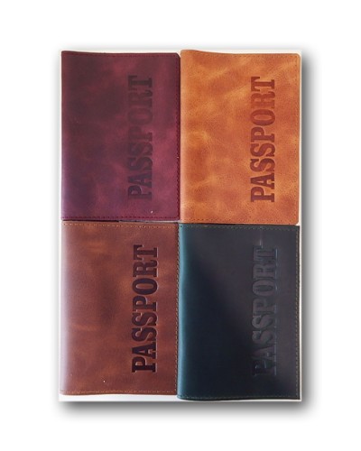 Обкладинка на паспорт «Passport» зі шкіри 97х140 мм, в асортименті