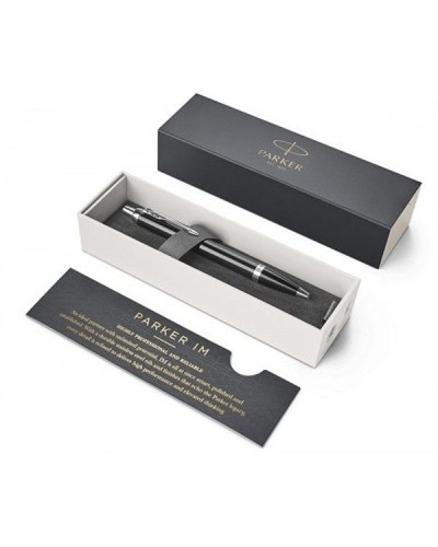 Ручка Паркер «IM Black» кулькова, хромована, у коробці