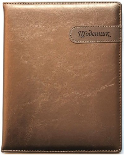 Щоденник шкільний А5 на 48 аркушів з обкладинкою зі шкірзаму, коричневий, ТМ Мандарин
